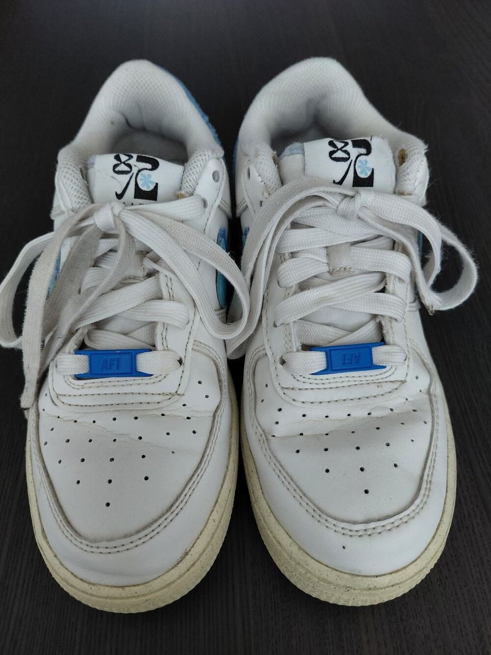 Nike Air Force 1 Low Sail Blue Chill Sneakers Kids Size 4Y